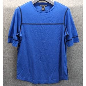 Marc by Marc Jacobs Women's Exposed Seam Logo Tee Blue Velvet Multi Size M NWT